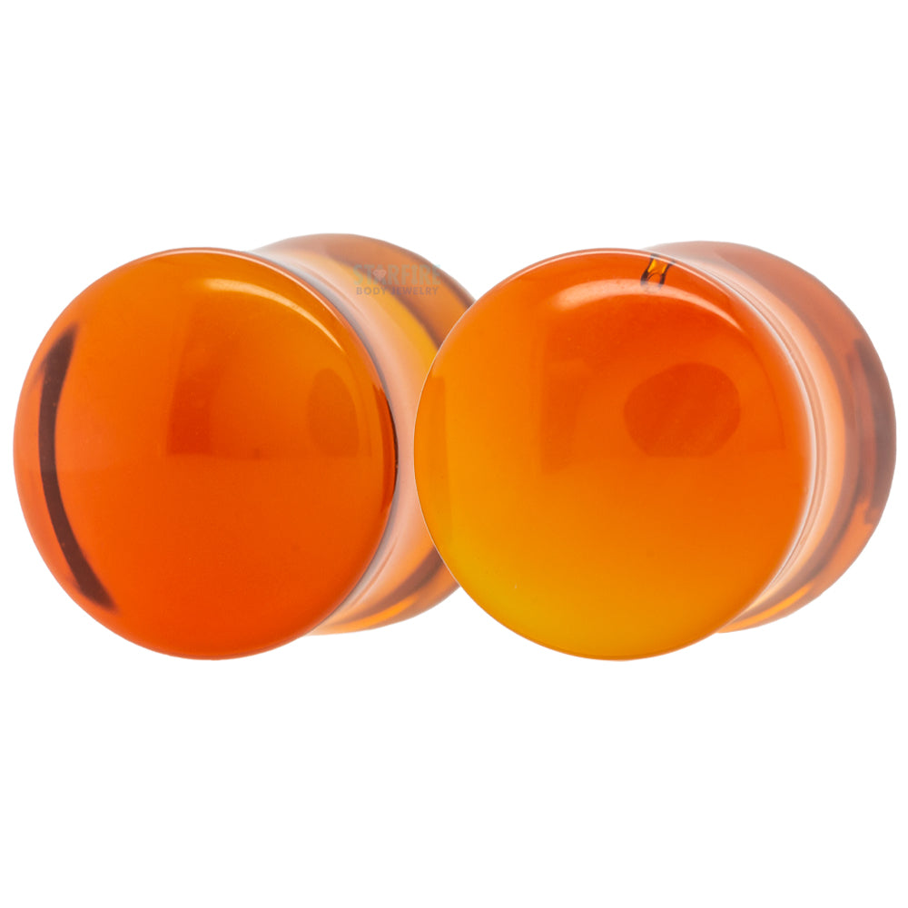 Stone Plugs - Dark Amber Quartz