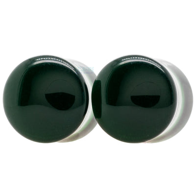 Stone Plugs - Emerald Dark Green Quartz
