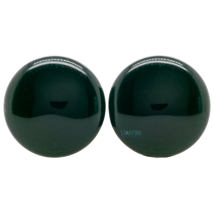 Stone Plugs - Emerald Dark Green Quartz
