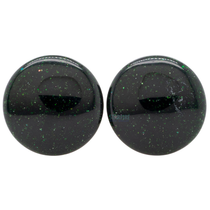 Stone Plugs - Green Goldstone