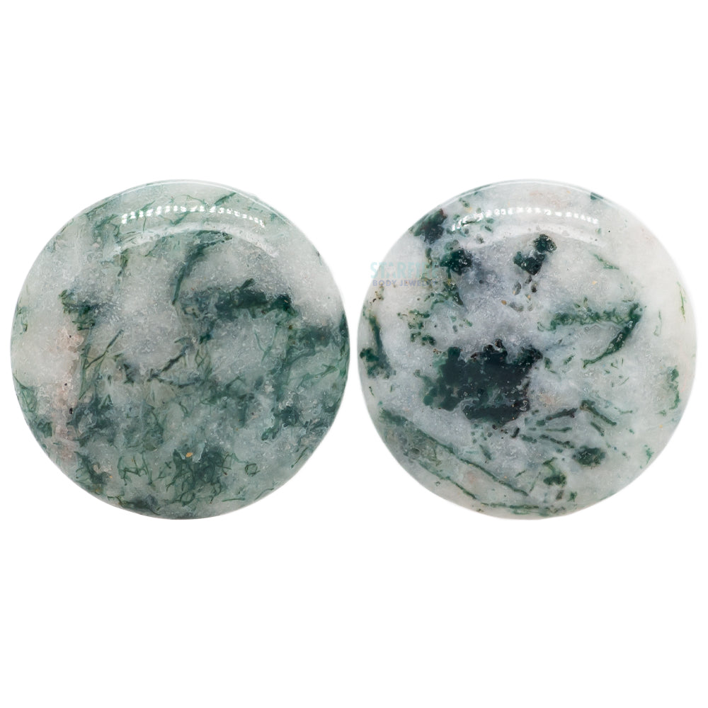 Stone Plugs - Green Tree Agate