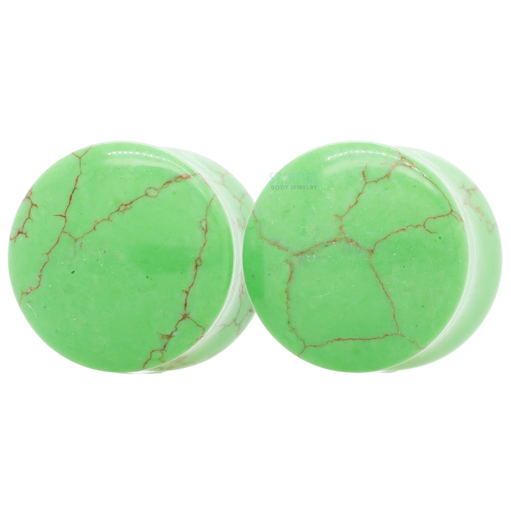 Stone Plugs - Light Green Turquoise
