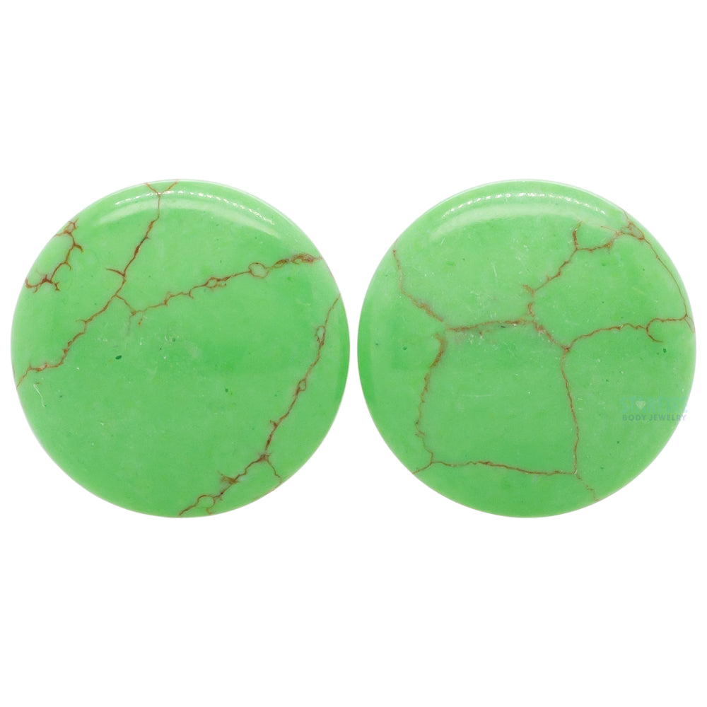 Stone Plugs - Light Green Turquoise