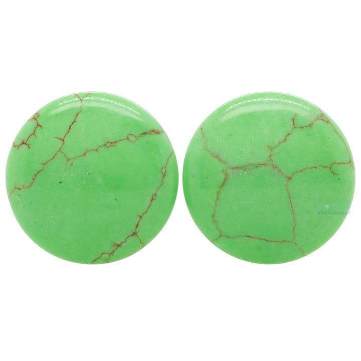 Stone Plugs - Light Green Turquoise
