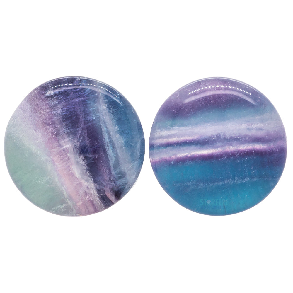 Stone Plugs - Rainbow Fluorite