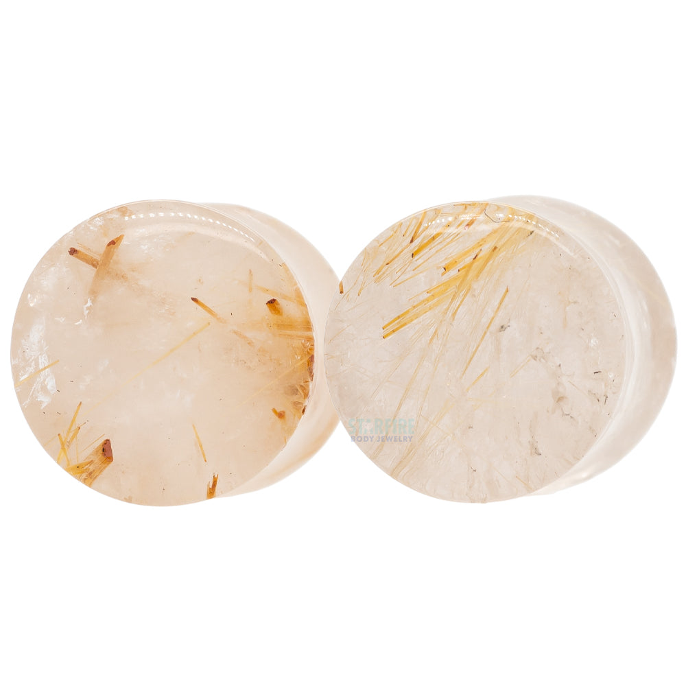 Stone Plugs - Rutilated Quartz