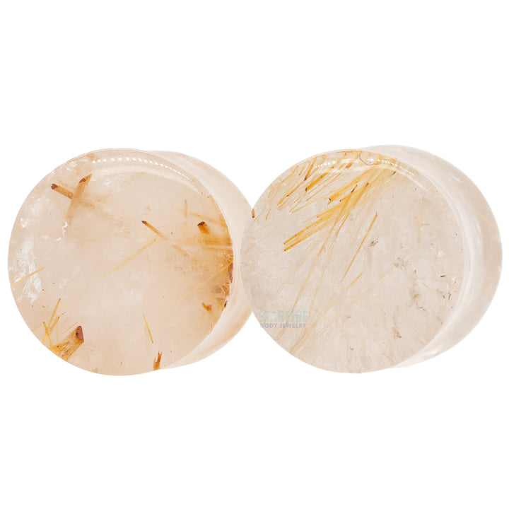 Stone Plugs - Rutilated Quartz