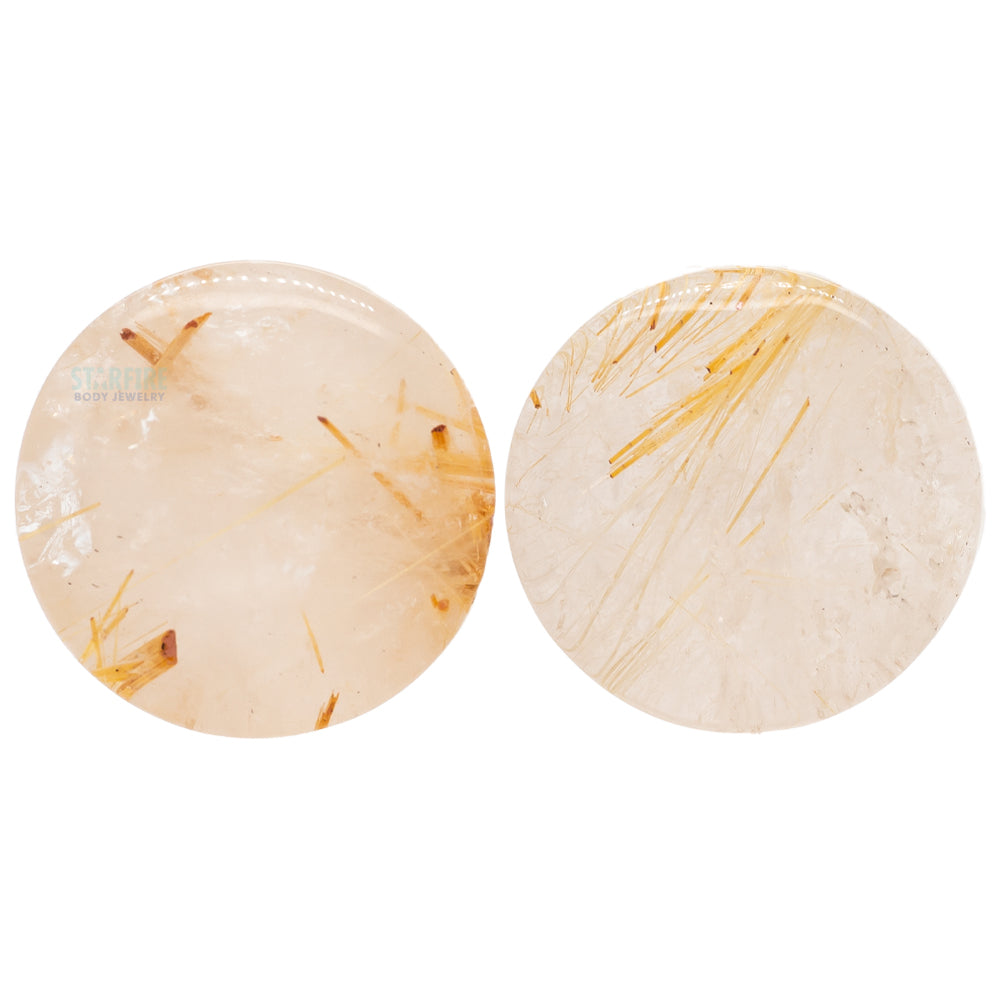 Stone Plugs - Rutilated Quartz