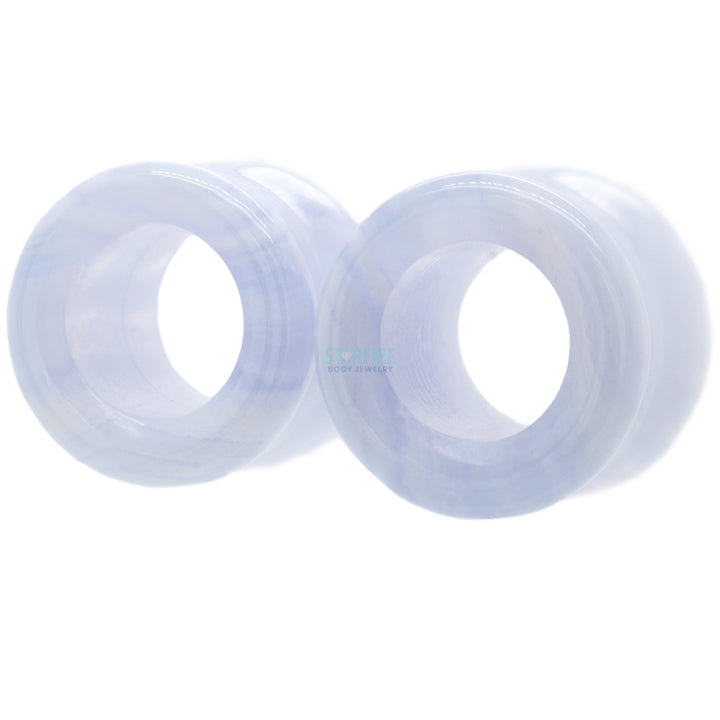 Stone Double Flare Eyelets - Blue Lace Agate