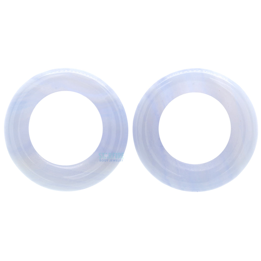 Stone Double Flare Eyelets - Blue Lace Agate