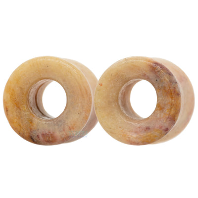Stone Double Flare Eyelets - Fossilized Coral