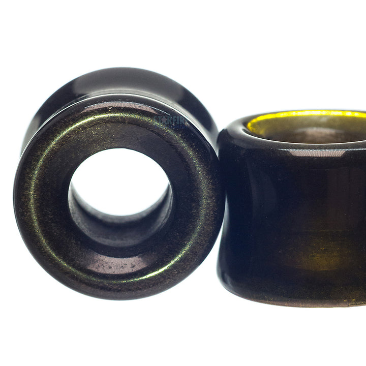 Stone Double Flare Eyelets - Golden Obsidian