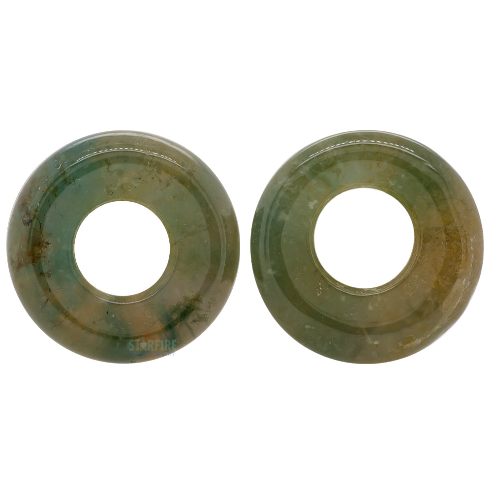 Stone Double Flare Eyelets - Moss Agate