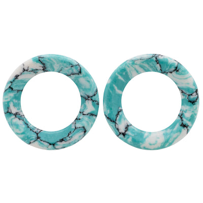 Stone Double Flare Eyelets - Ocean Wave Turquoise
