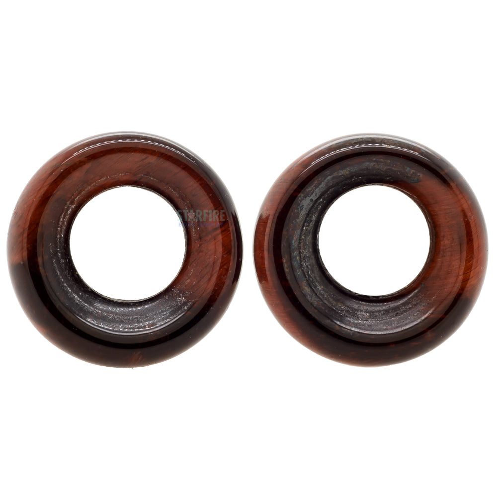 Stone Double Flare Eyelets - Red Tiger Eye