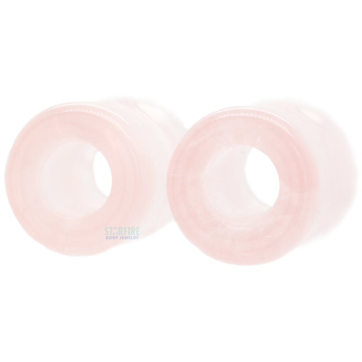 Stone Double Flare Eyelets - Rose Quartz