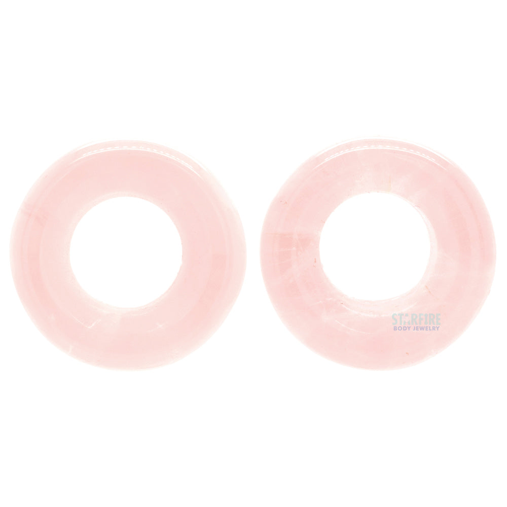 Stone Double Flare Eyelets - Rose Quartz