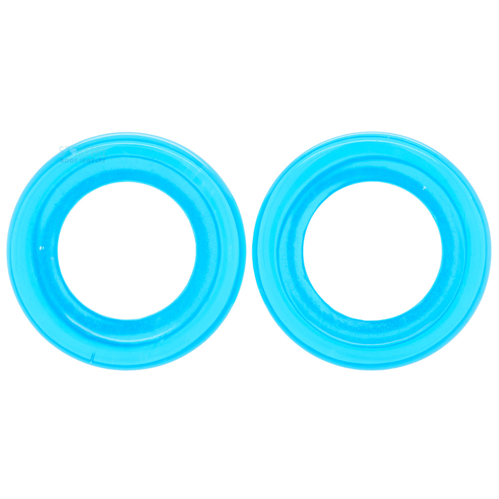 Stone Double Flare Eyelets - Sapphire Blue Quartz