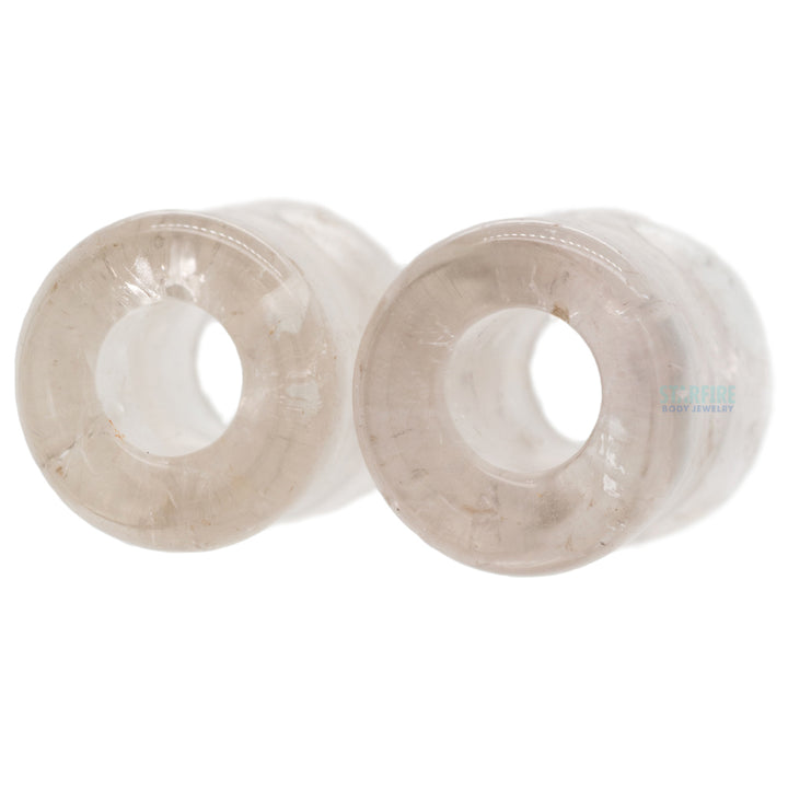 Stone Double Flare Eyelets - Smoky Quartz