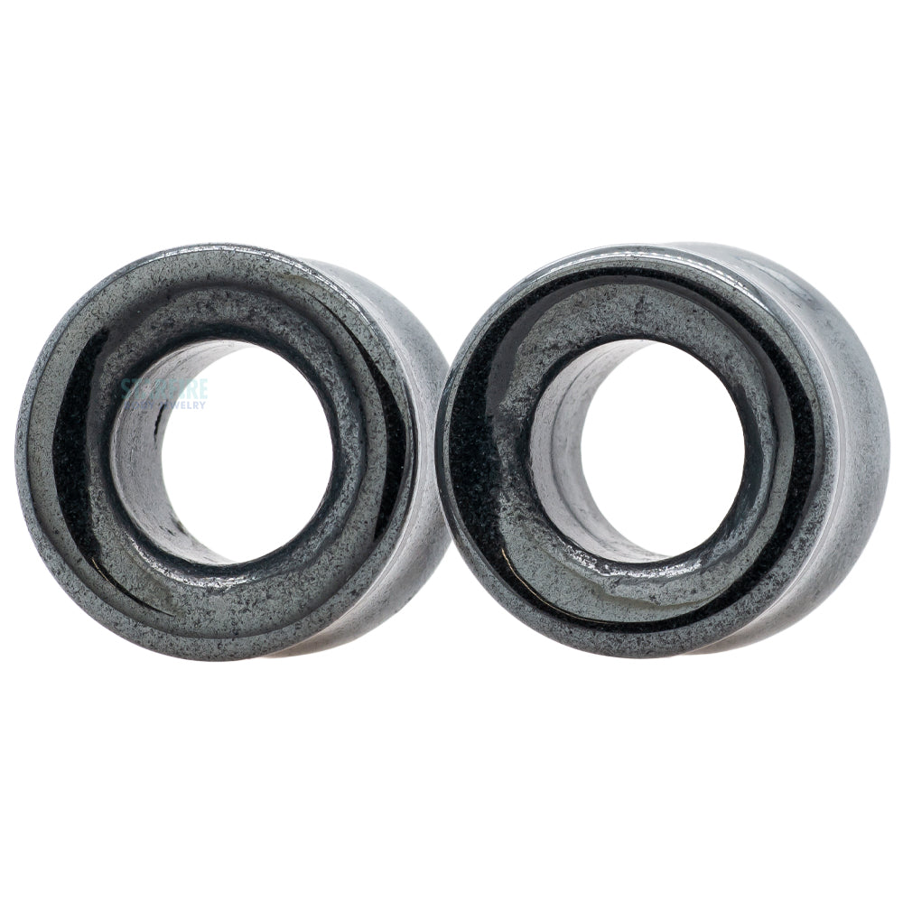 Stone Double Flare Eyelets - Hematite