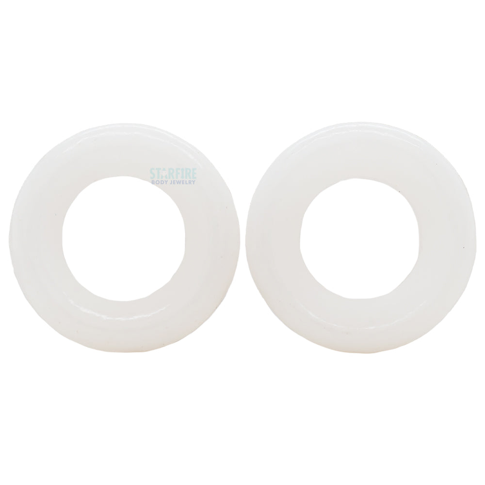 Stone Double Flare Eyelets - White Onyx