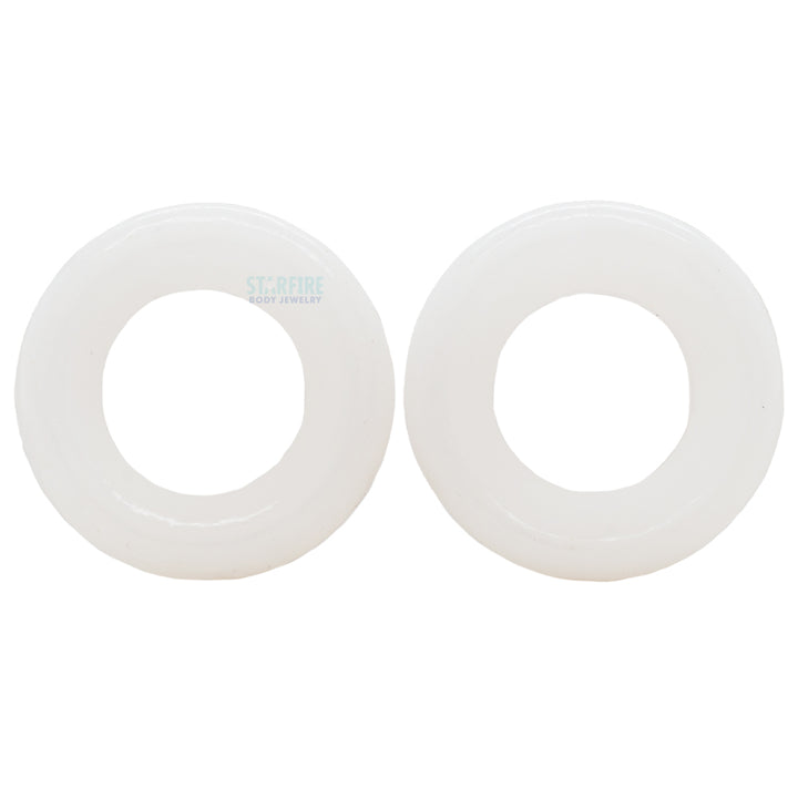 Stone Double Flare Eyelets - White Onyx