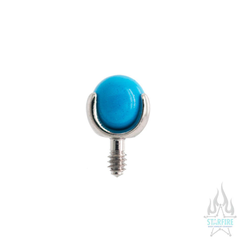 Natural Stone Ball in Prong's Threaded End