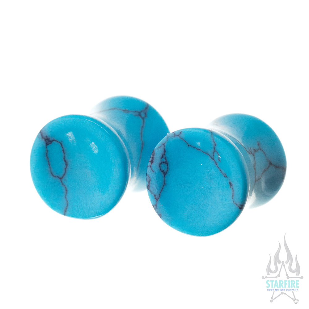 Concave Stone Plugs - Turquoise
