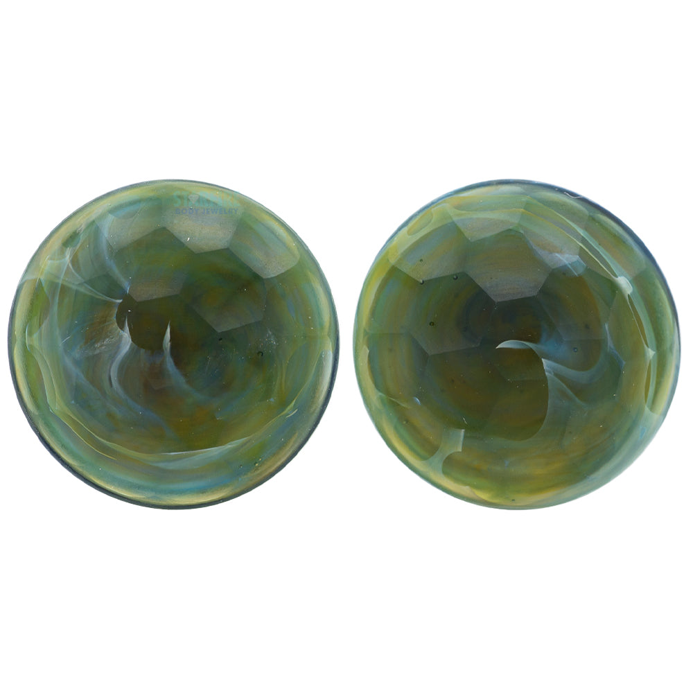 Martele Glass Color Front Plugs - Blue Amber