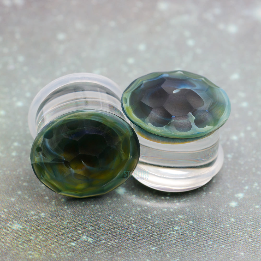 Martele Glass Color Front Plugs - Blue Amber