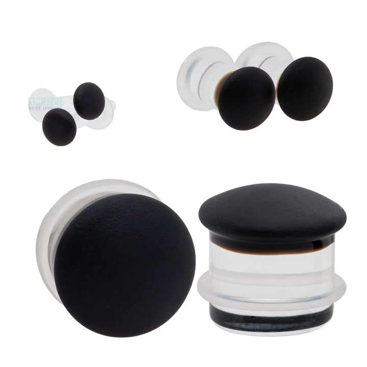 Glass Color Front Plugs - Matte Black