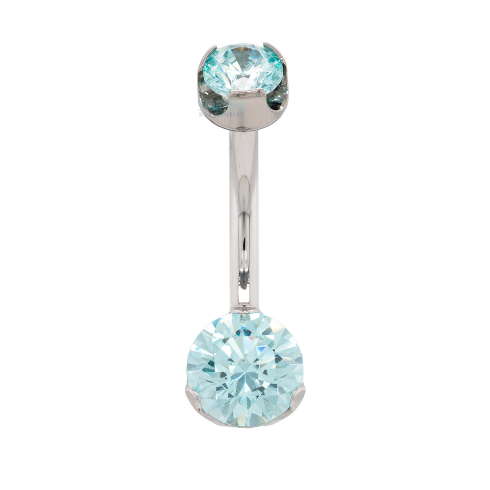 Prong-Set Brilliant-Cut Round Navel Curve