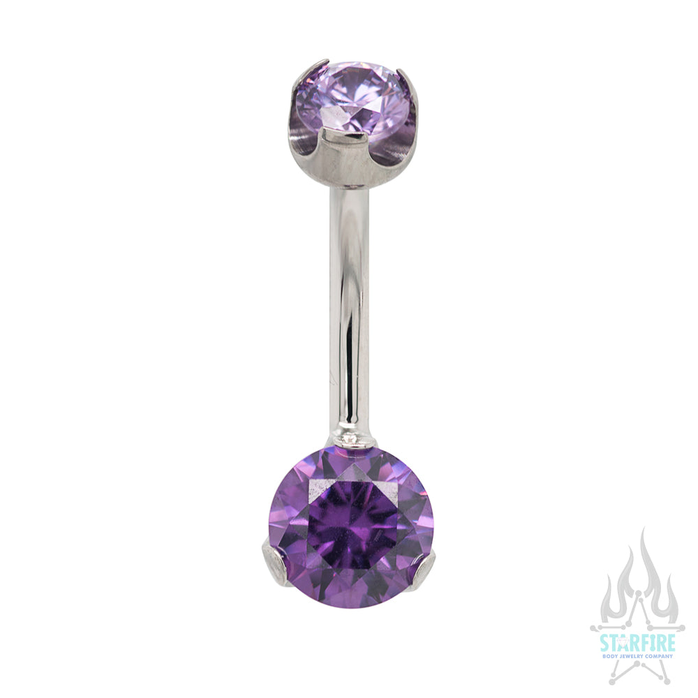 Prong-Set Brilliant-Cut Round Navel Curve