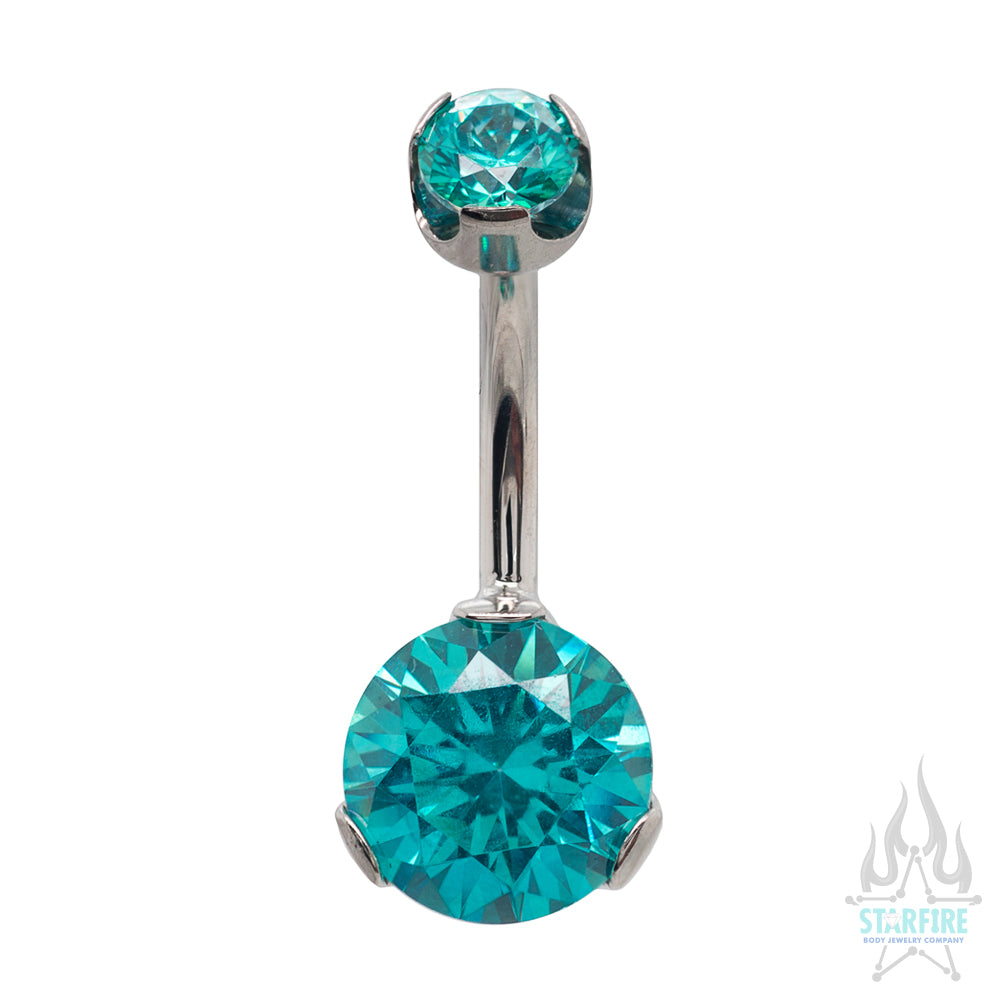 Prong-Set Brilliant-Cut Round Navel Curve
