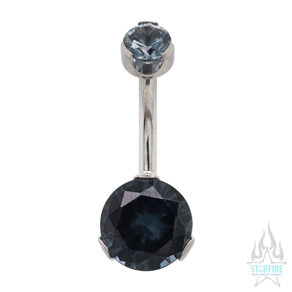Prong-Set Brilliant-Cut Round Navel Curve