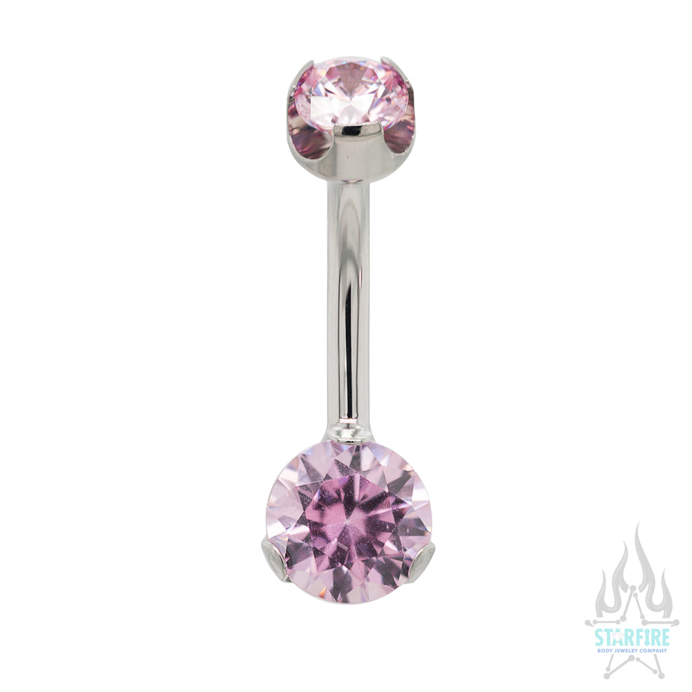 Prong-Set Brilliant-Cut Round Navel Curve