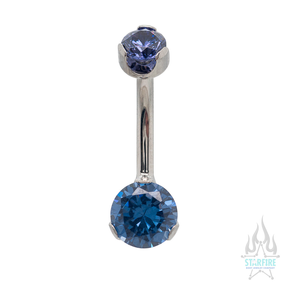 Prong-Set Brilliant-Cut Round Navel Curve