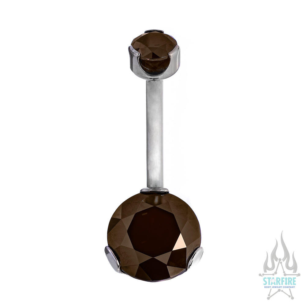 Prong-Set Brilliant-Cut Round Navel Curve