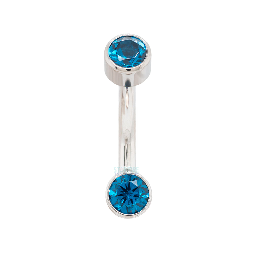 Bezel-set Brilliant-Cut Navel Curve