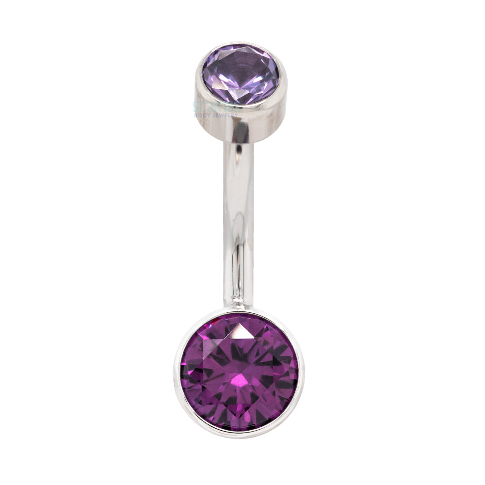 Bezel-set Brilliant-Cut Navel Curve