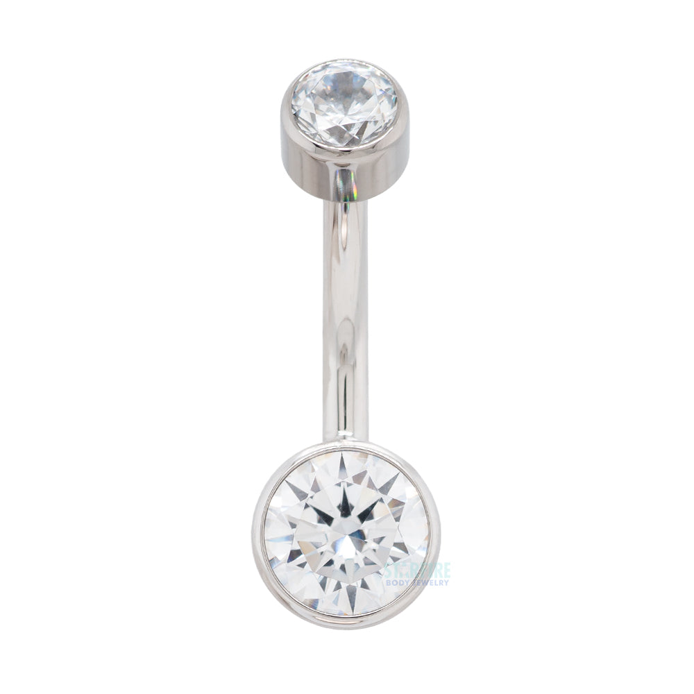 Bezel-set Brilliant-Cut Navel Curve