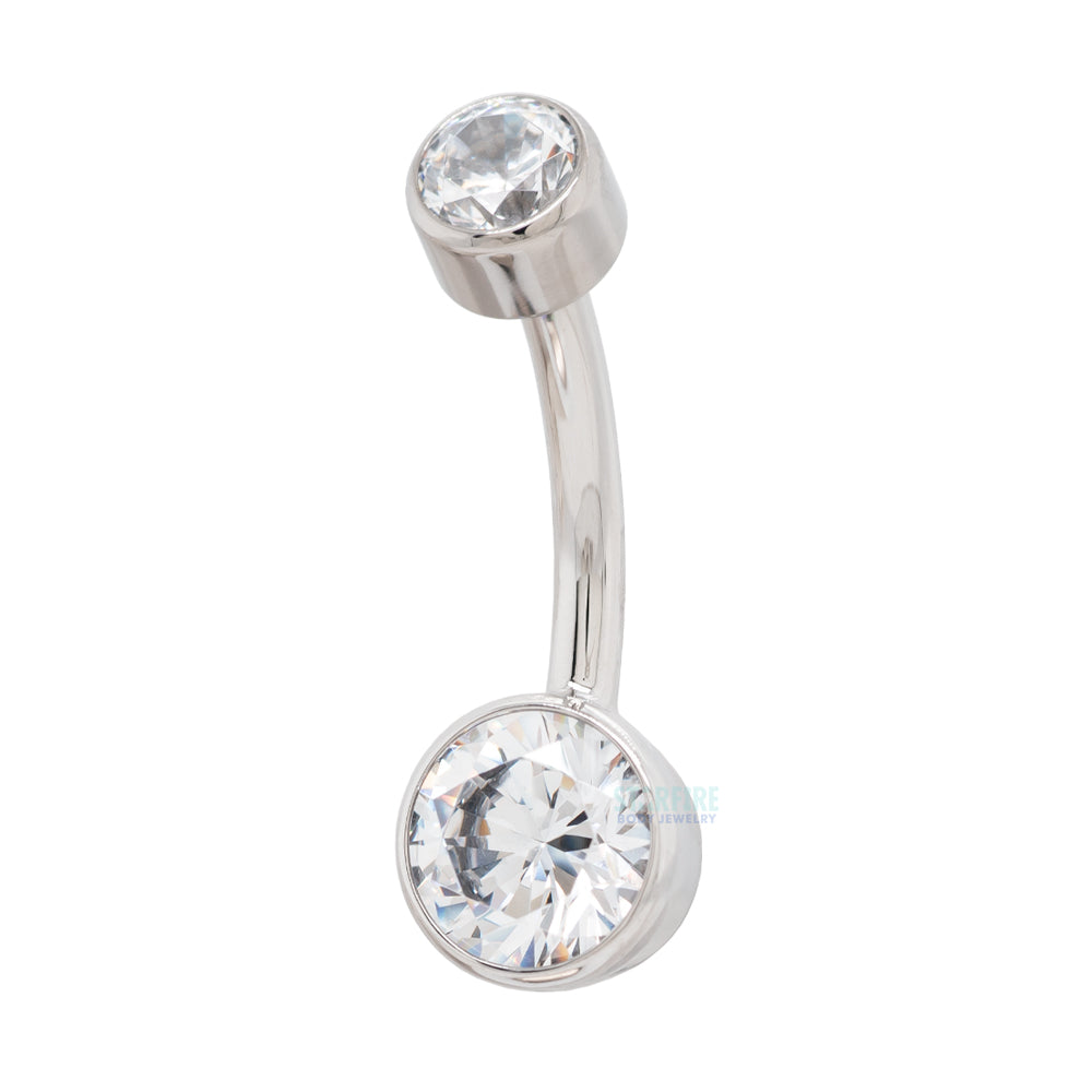 Bezel-set Brilliant-Cut Navel Curve