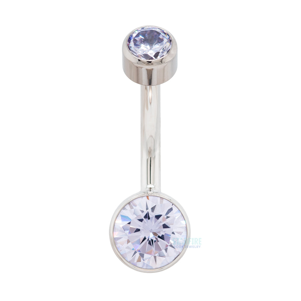 Bezel-set Brilliant-Cut Navel Curve