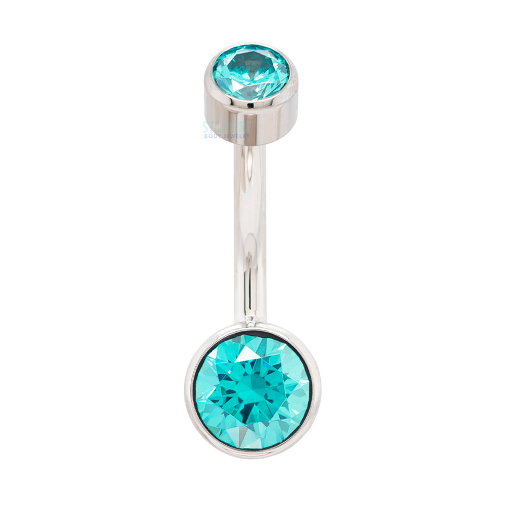 Bezel-set Brilliant-Cut Navel Curve