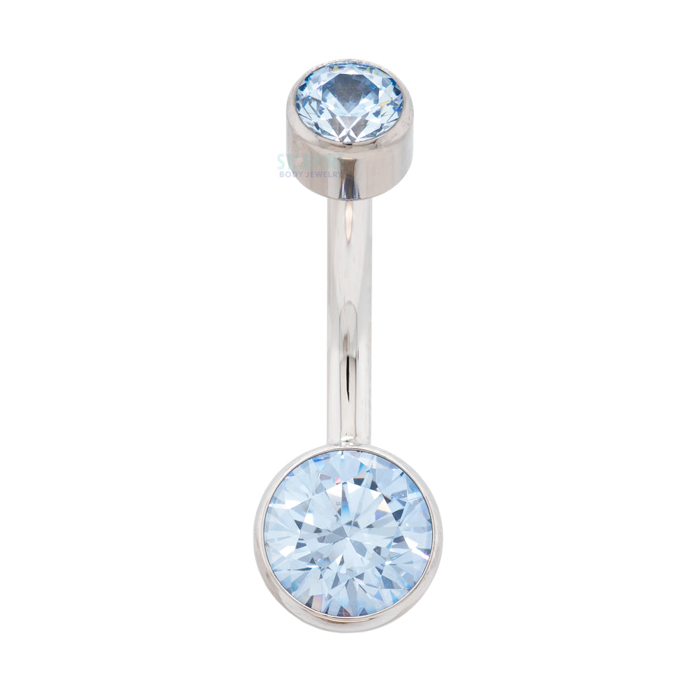Bezel-set Brilliant-Cut Navel Curve