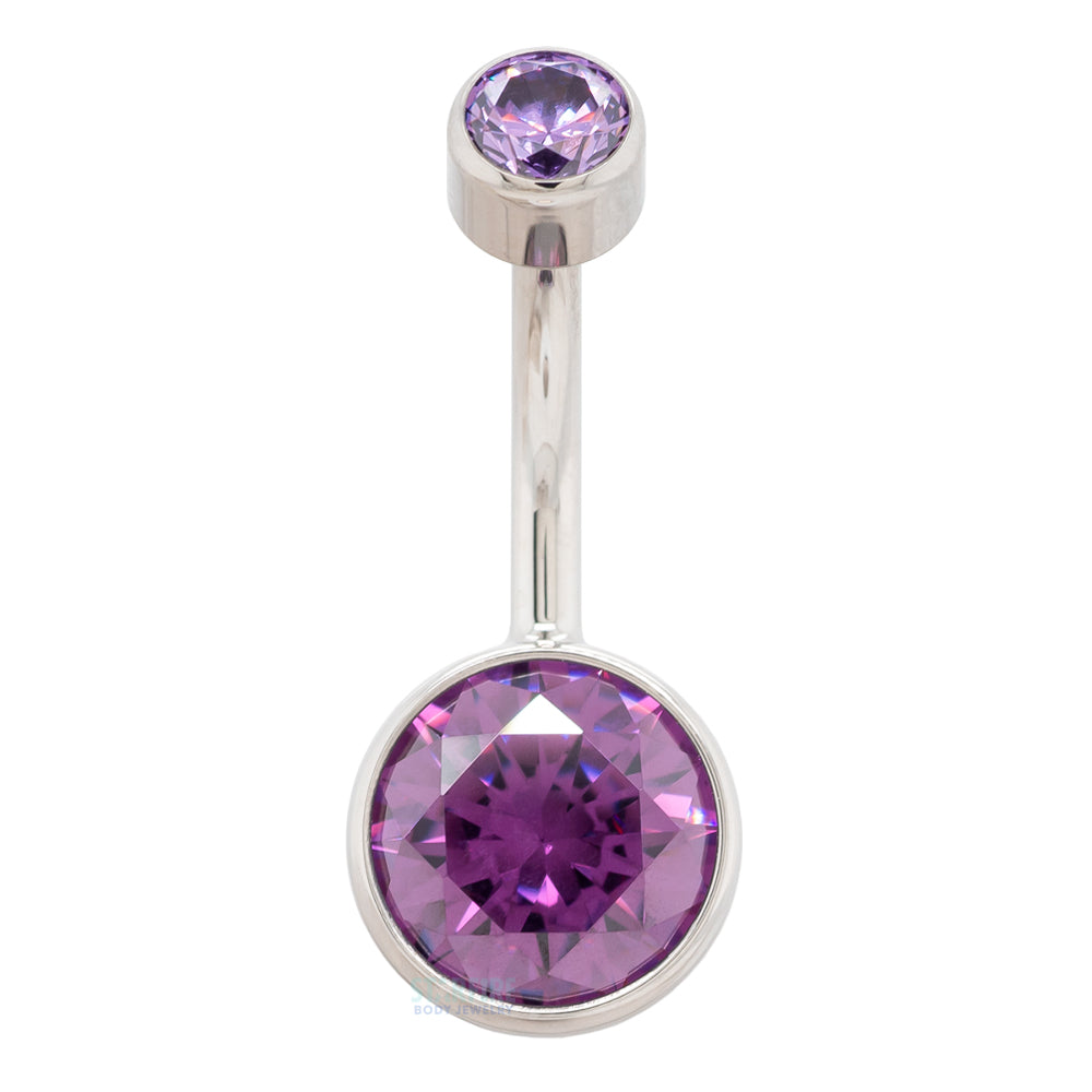 Bezel-set Brilliant-Cut Navel Curve