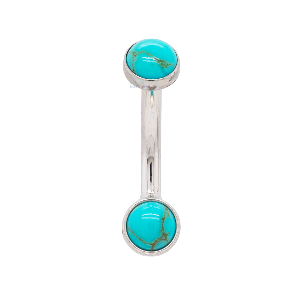 Bezel-set Stone Cabochon Navel Curve