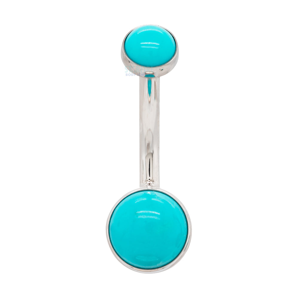 Bezel-set Stone Cabochon Navel Curve