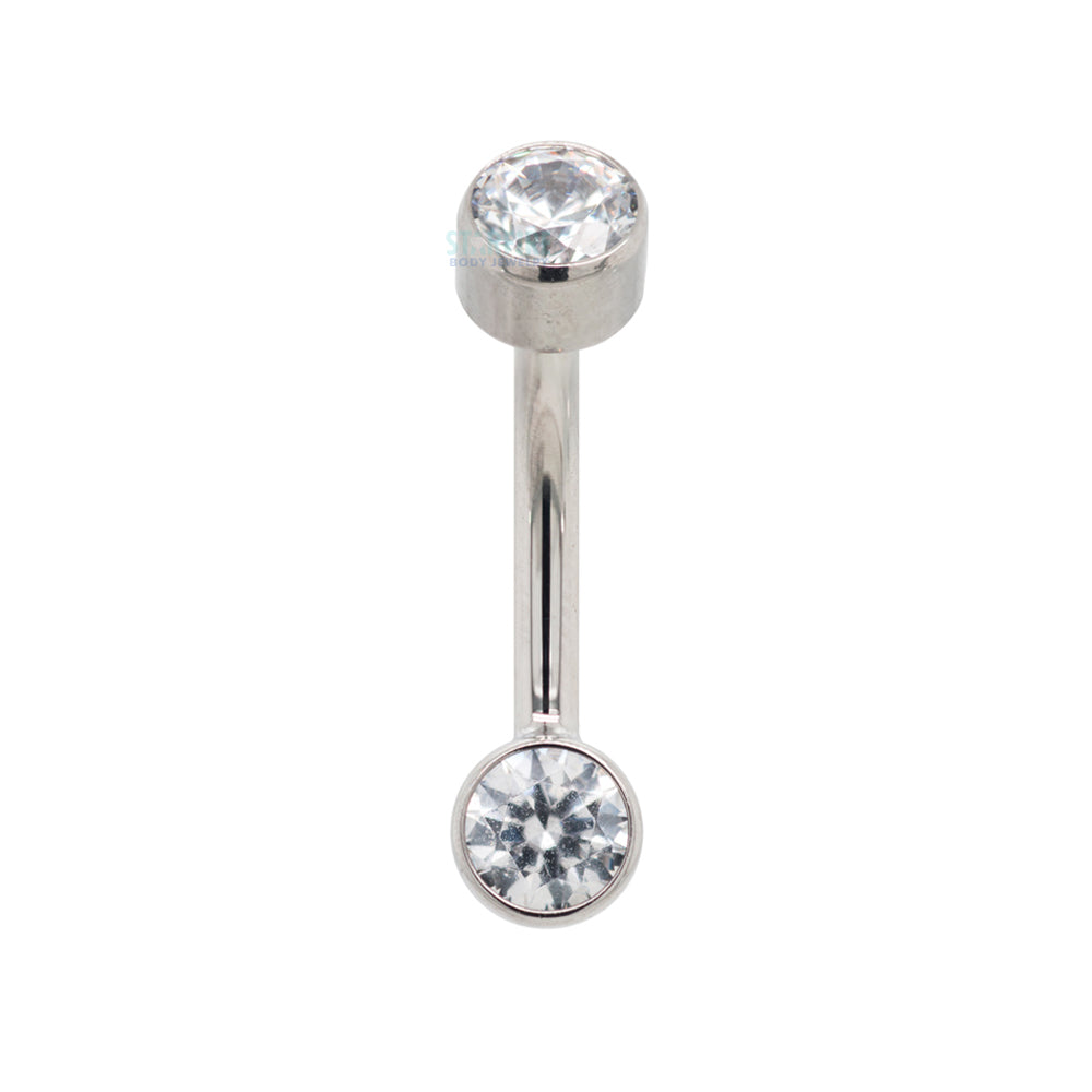 Bezel-set Brilliant-Cut Navel Curve