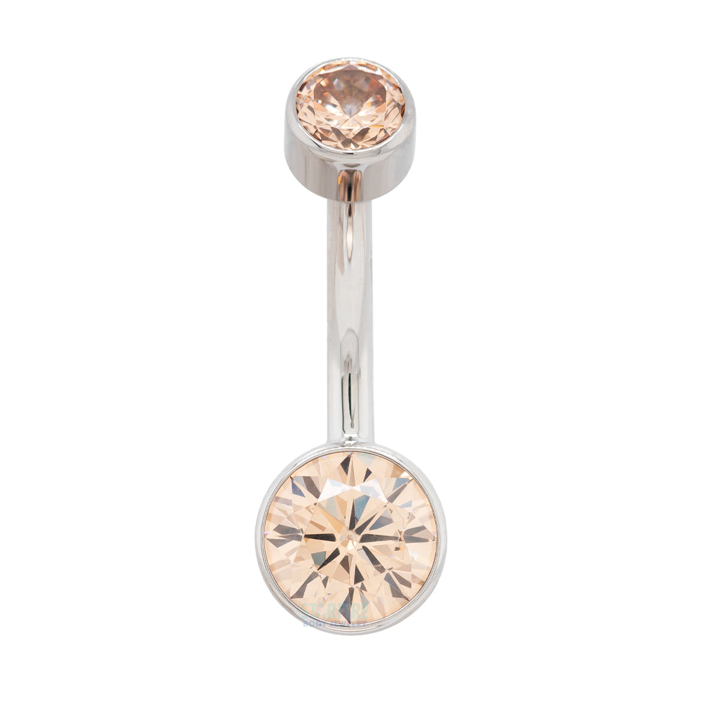Bezel-set Brilliant-Cut Navel Curve